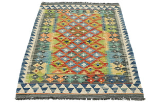 Hand-woven Afghan Kilim Rug, 85 x 130 cm