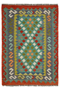 Hand-woven Afghan Kilim Rug, 105 x 152 cm