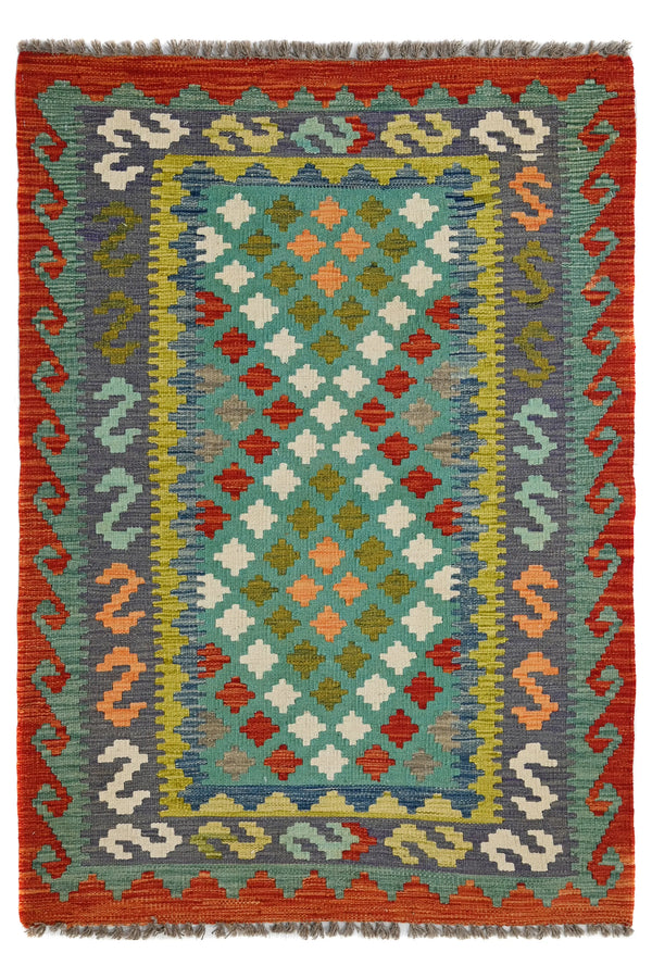 Hand-woven Afghan Kilim Rug, 105 x 152 cm