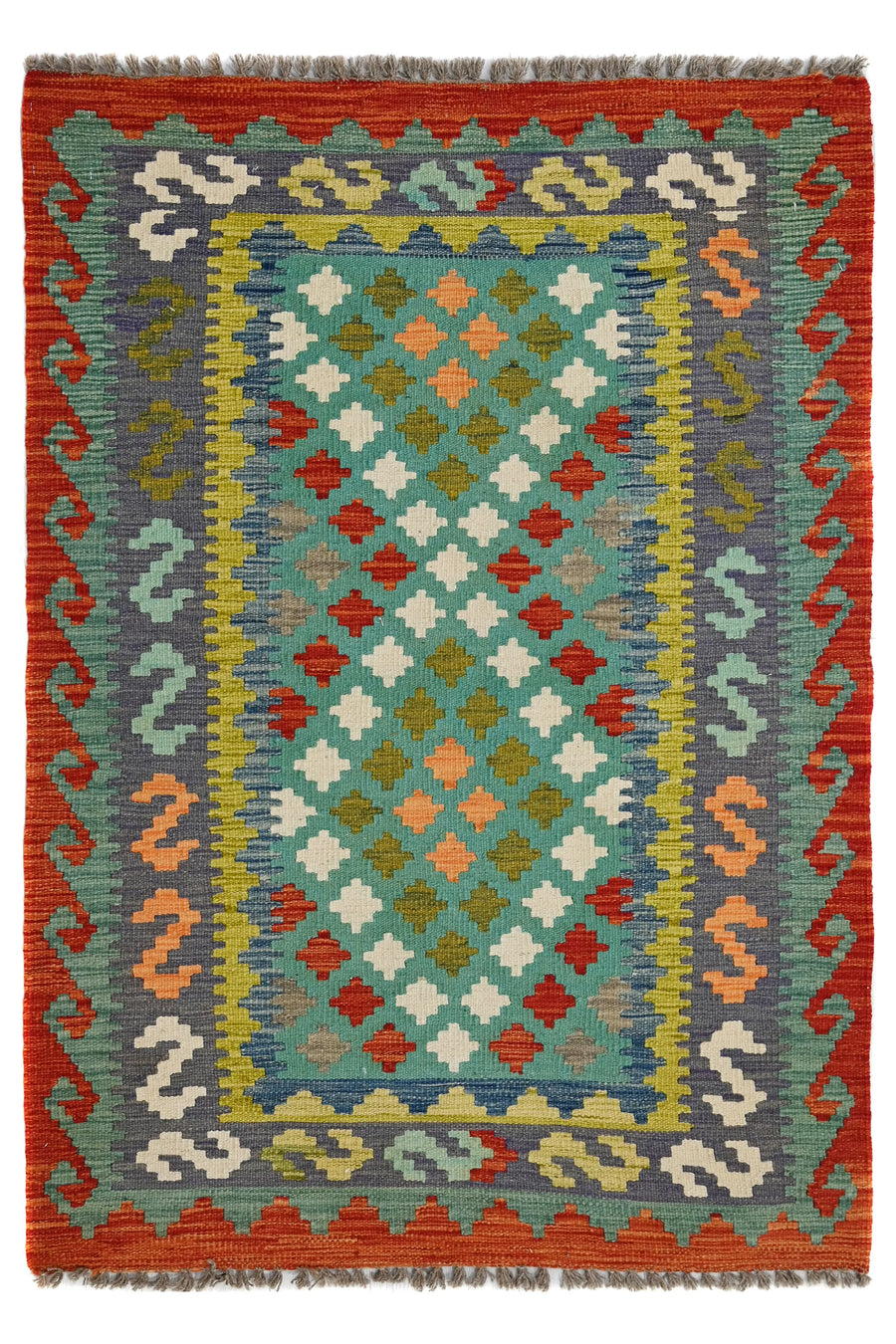 Hand-woven Afghan Kilim Rug, 105 x 152 cm