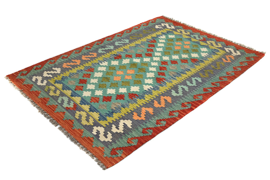 Hand-woven Afghan Kilim Rug, 105 x 152 cm