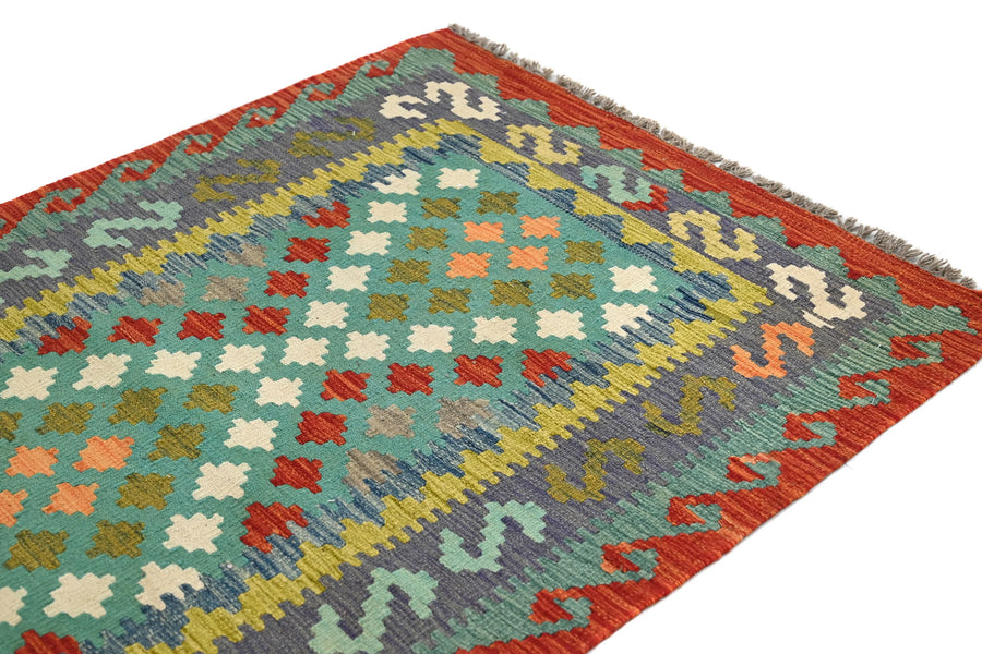 Hand-woven Afghan Kilim Rug, 105 x 152 cm