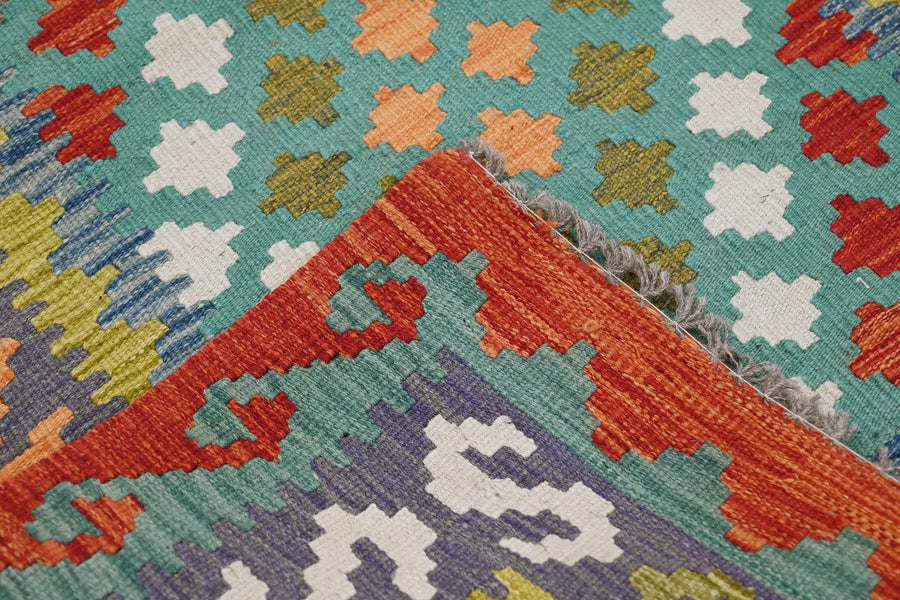 Hand-woven Afghan Kilim Rug, 105 x 152 cm