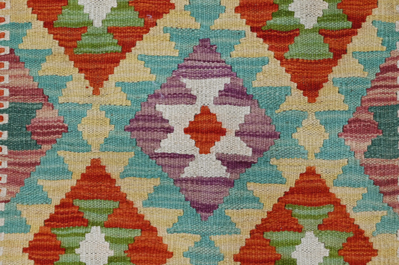 Kilim Afghan Rug – Coral Labyrinth