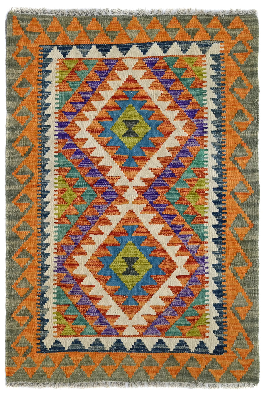 Hand-woven Afghan Kilim Rug, 82 x 122 cm