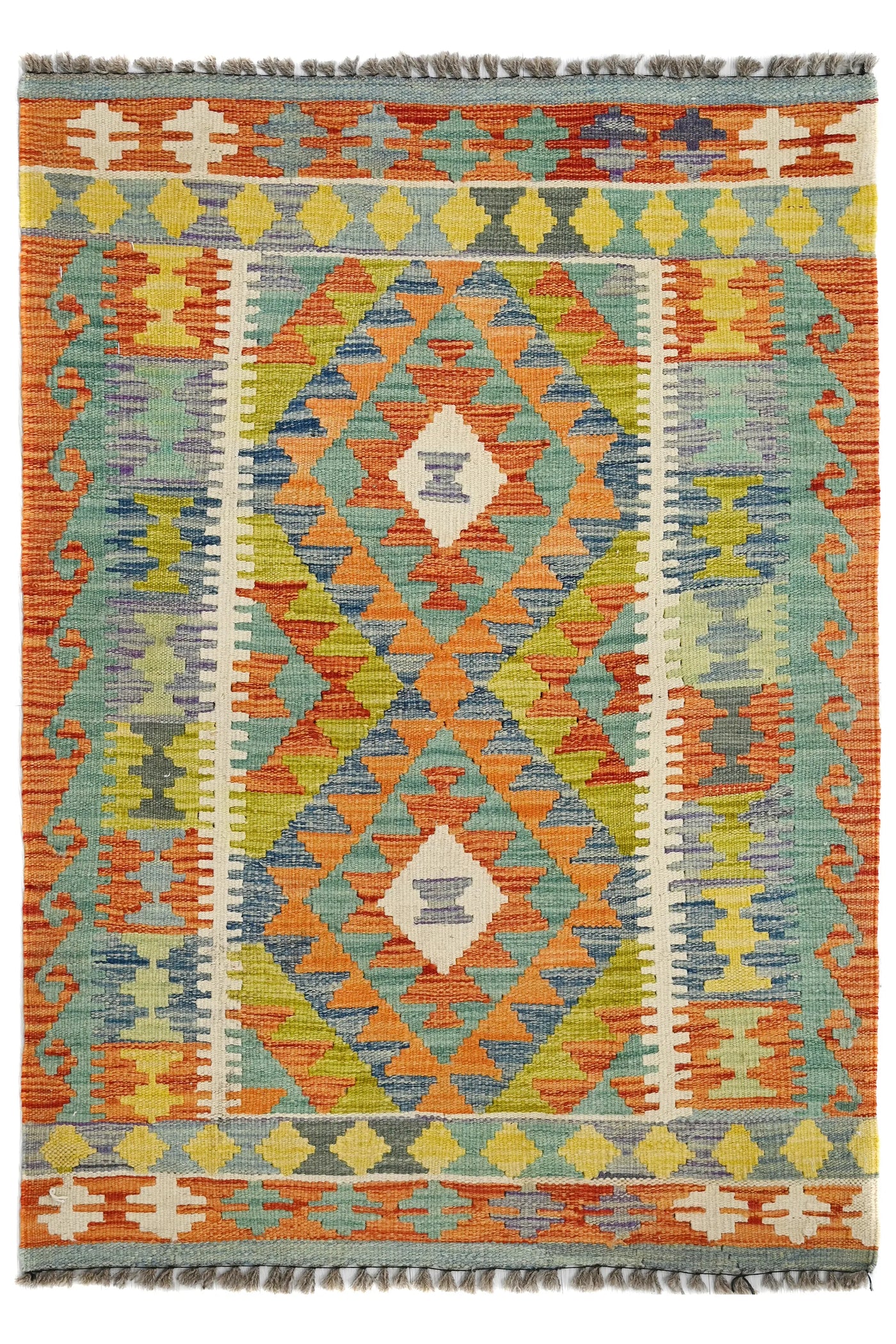 Kilim Afghan Rug – Apricot Crest