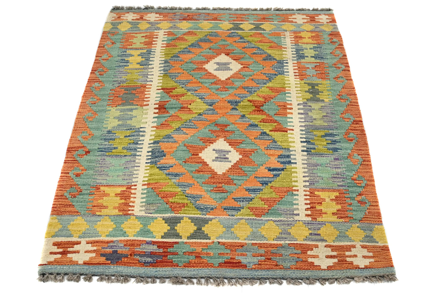 Kilim Afghan Rug – Apricot Crest
