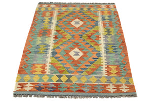 Hand-woven Afghan Kilim Rug, 87 x 125 cm