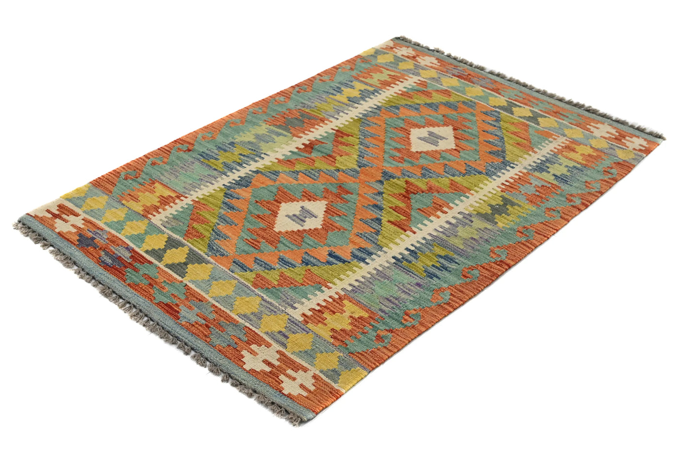 Kilim Afghan Rug – Apricot Crest
