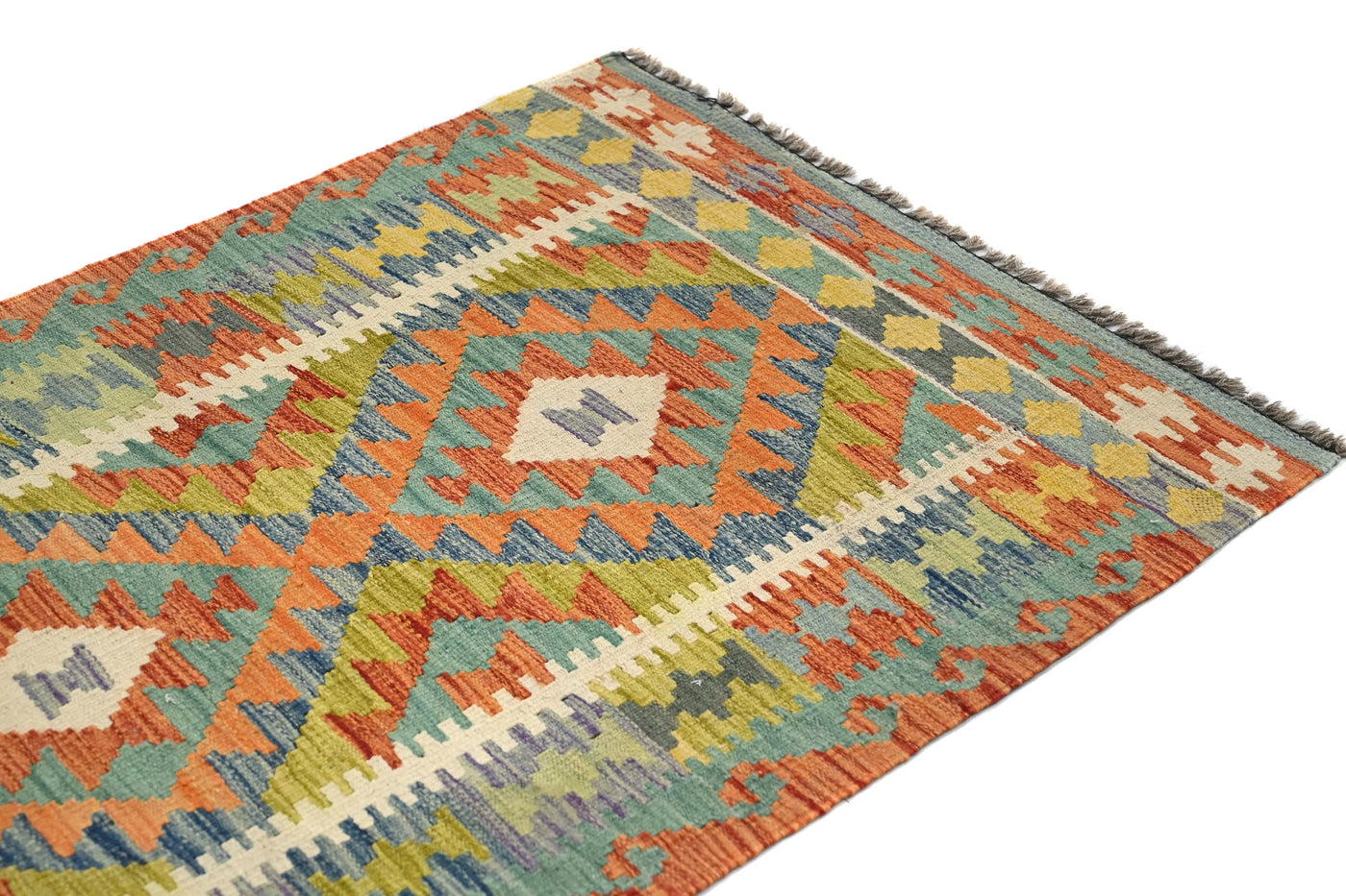 Kilim Afghan Rug – Apricot Crest