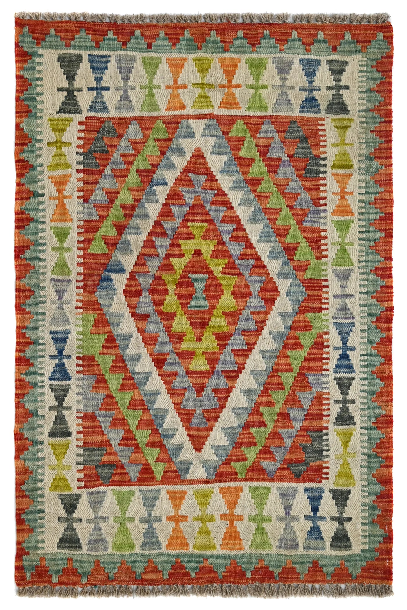 Kilim Afghan Rug – Rust Constellation