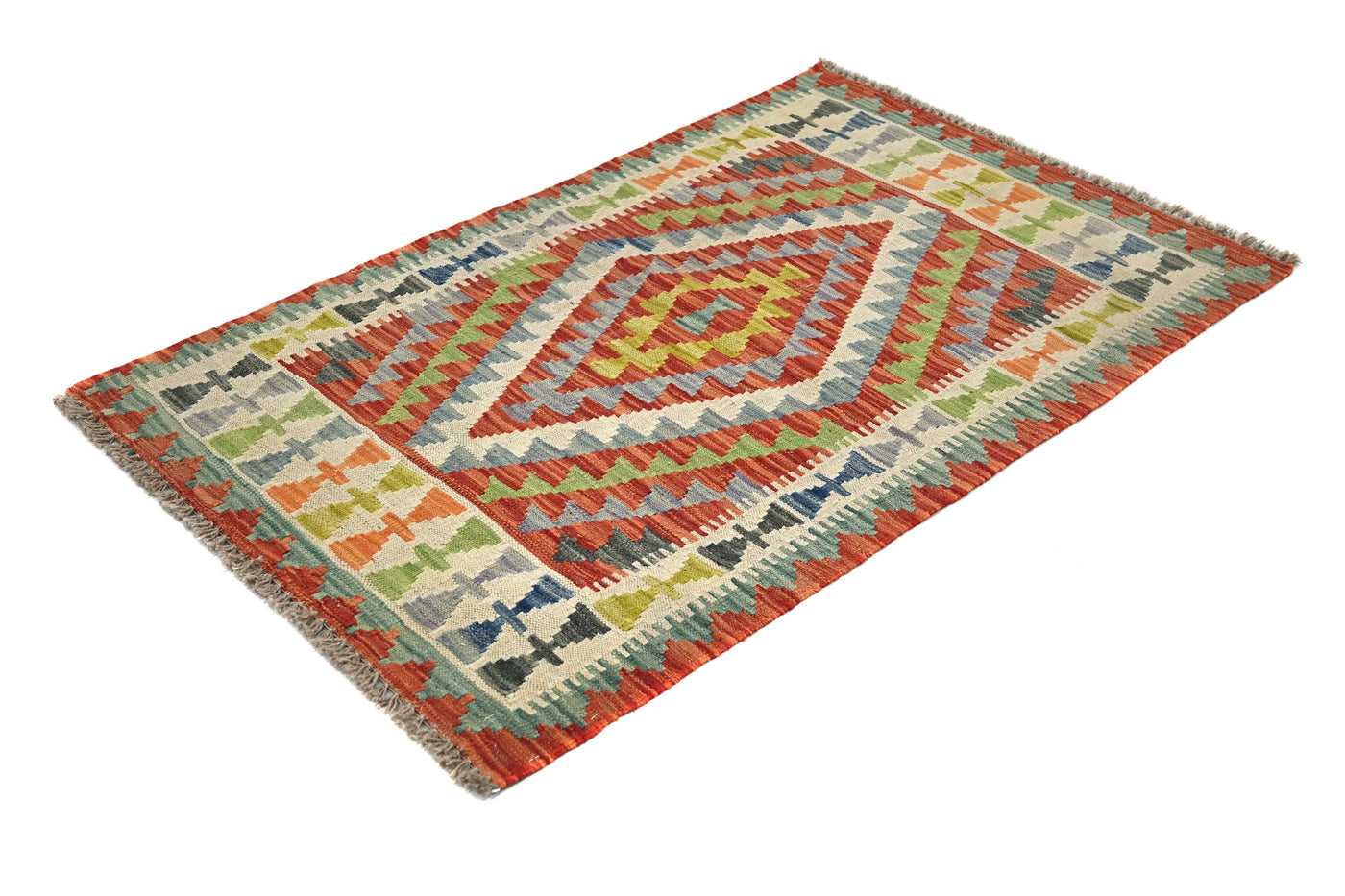 Kilim Afghan Rug – Rust Constellation