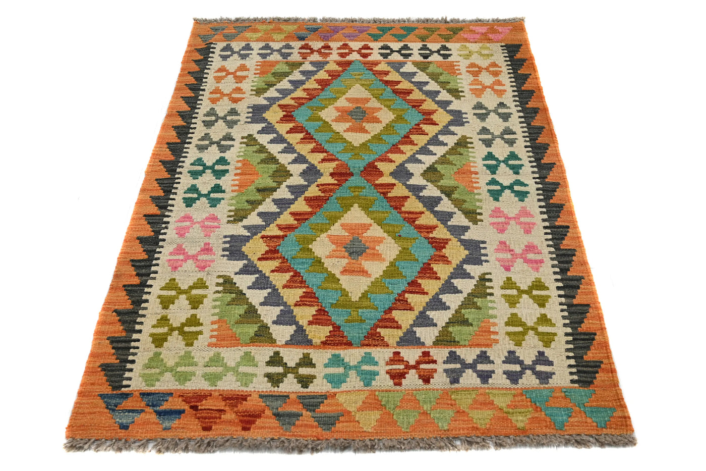 Kilim Afghan Rug – Sienna Emblem