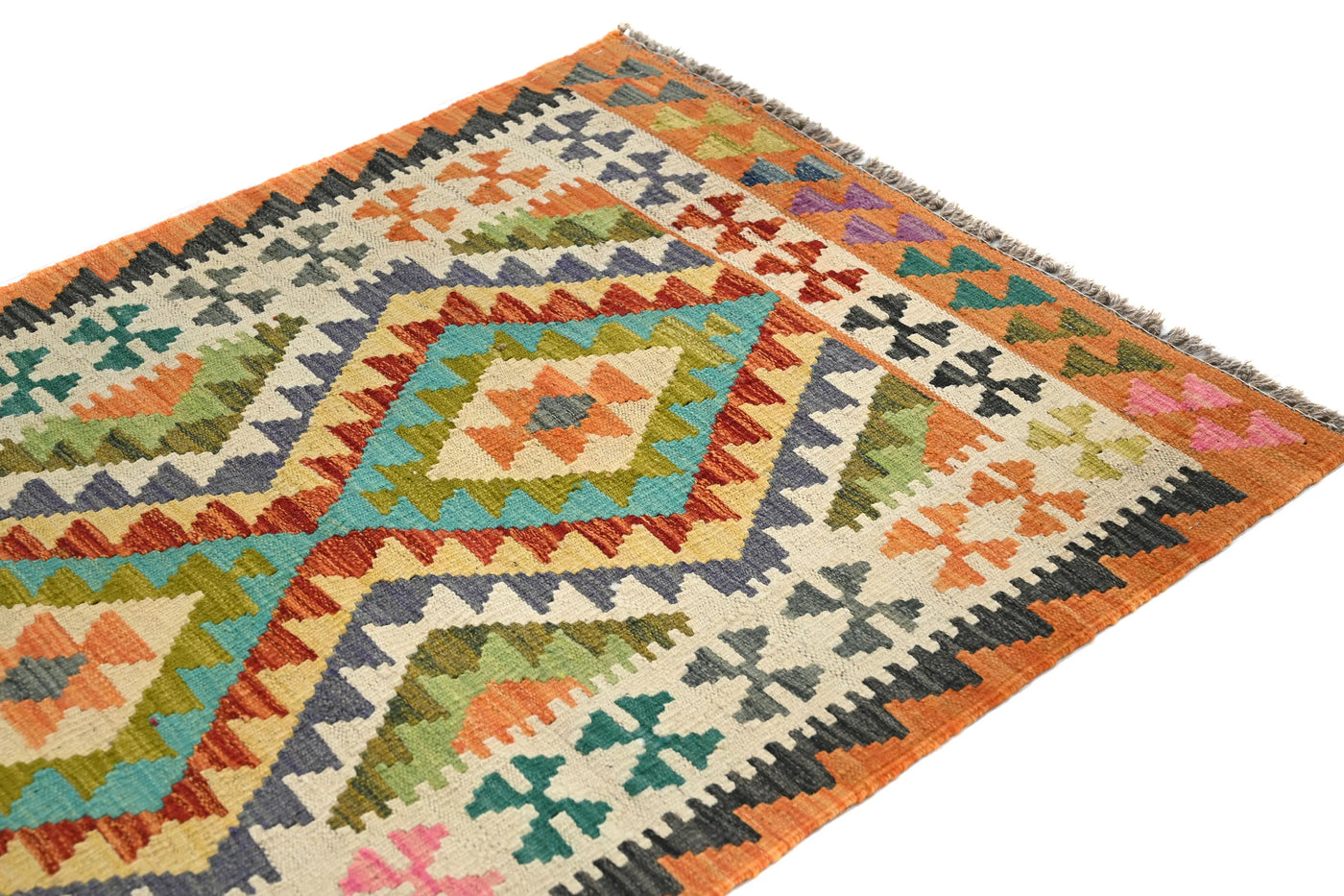 Kilim Afghan Rug – Sienna Emblem