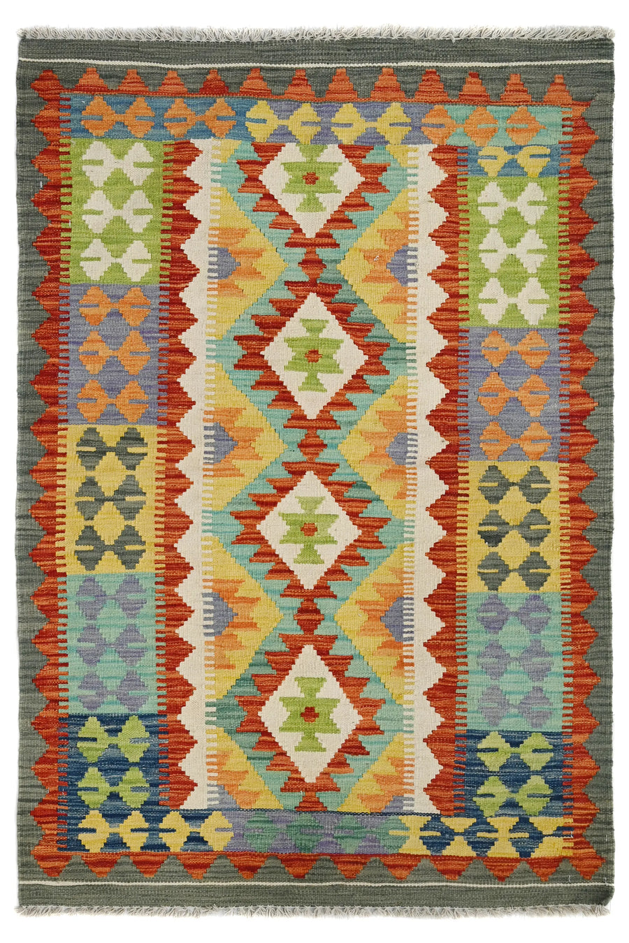 Hand-woven Afghan Kilim Rug, 102 x 152 cm