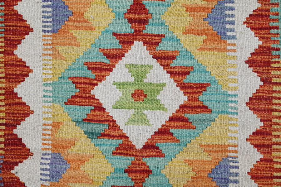 Hand-woven Afghan Kilim Rug, 102 x 152 cm