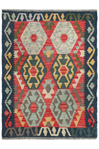 Hand-woven Afghan Kilim Rug, 87 x 118 cm