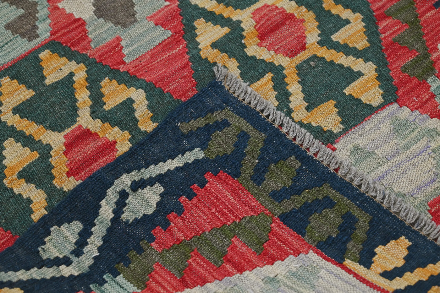 Kilim Afghan Rug – Navy Medallion