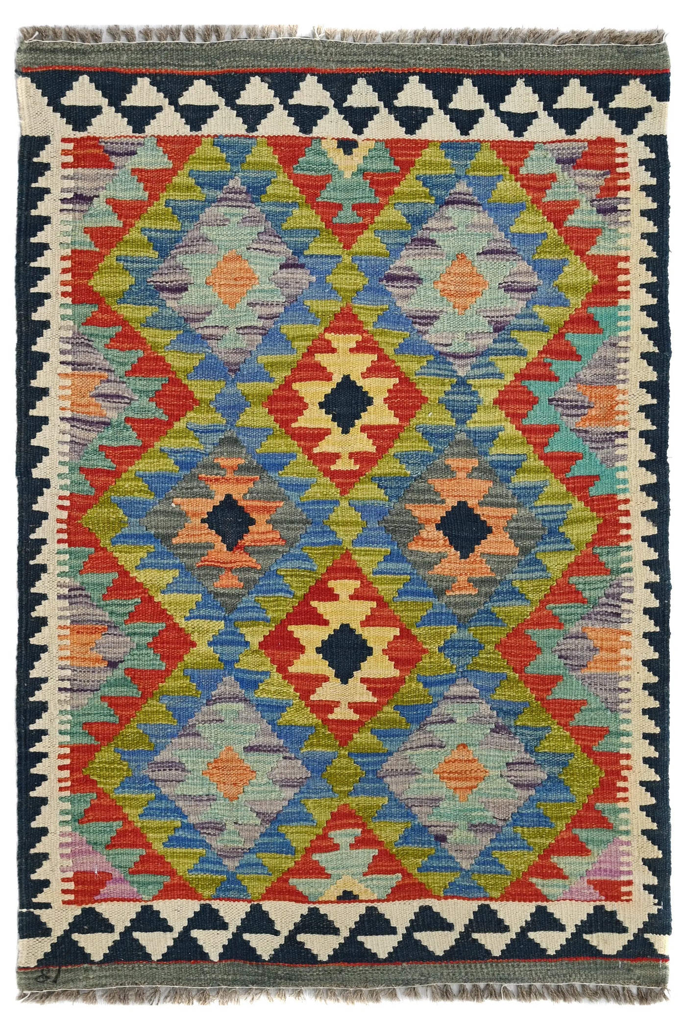 Kilim Afghan Rug – Azure Star