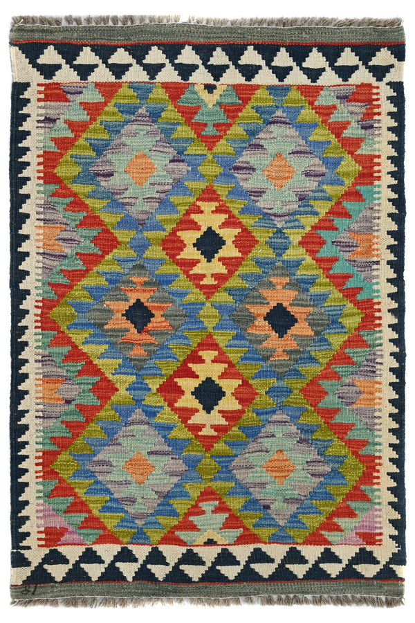 Hand-woven Afghan Kilim Rug, 84 x 125 cm