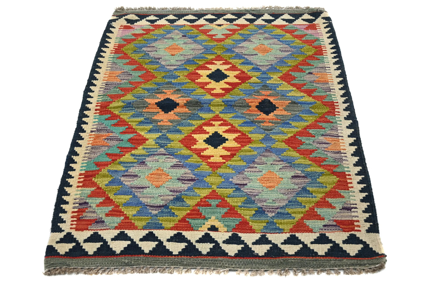 Kilim Afghan Rug – Azure Star