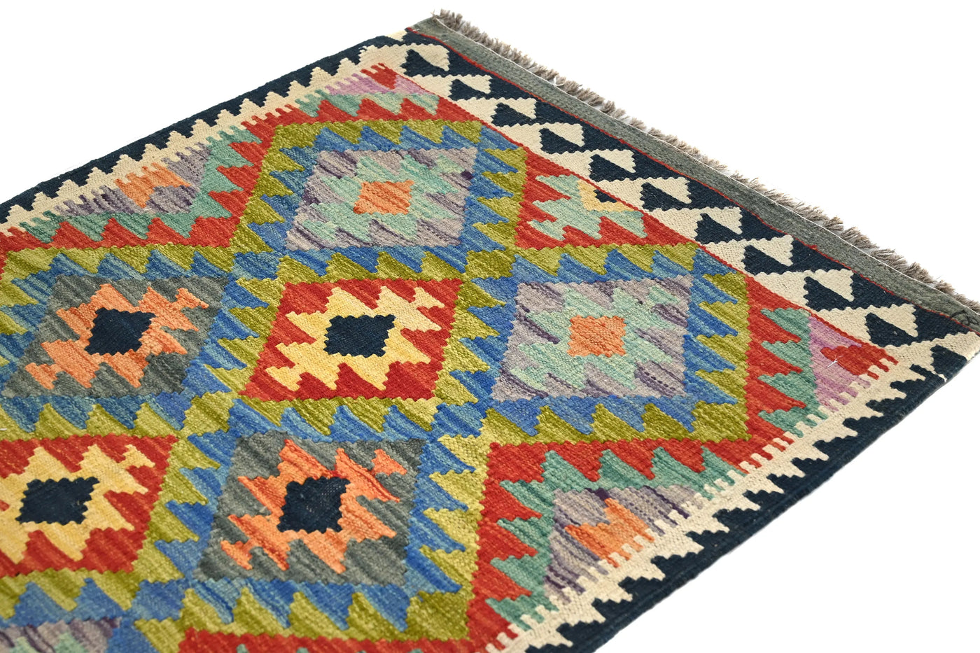Kilim Afghan Rug – Azure Star