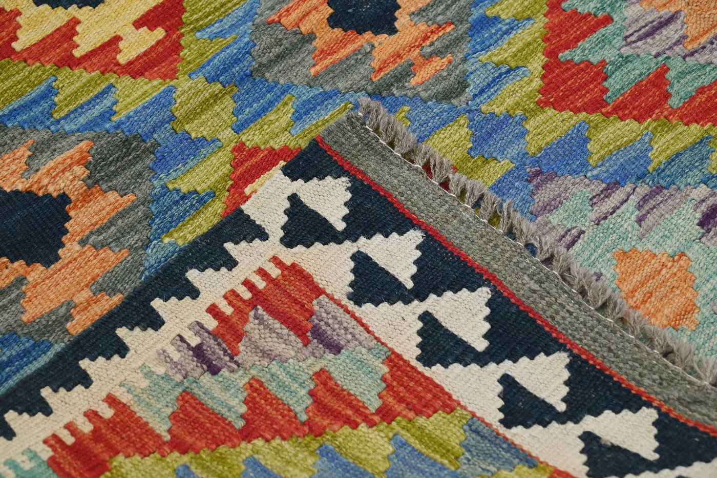 Kilim Afghan Rug – Azure Star