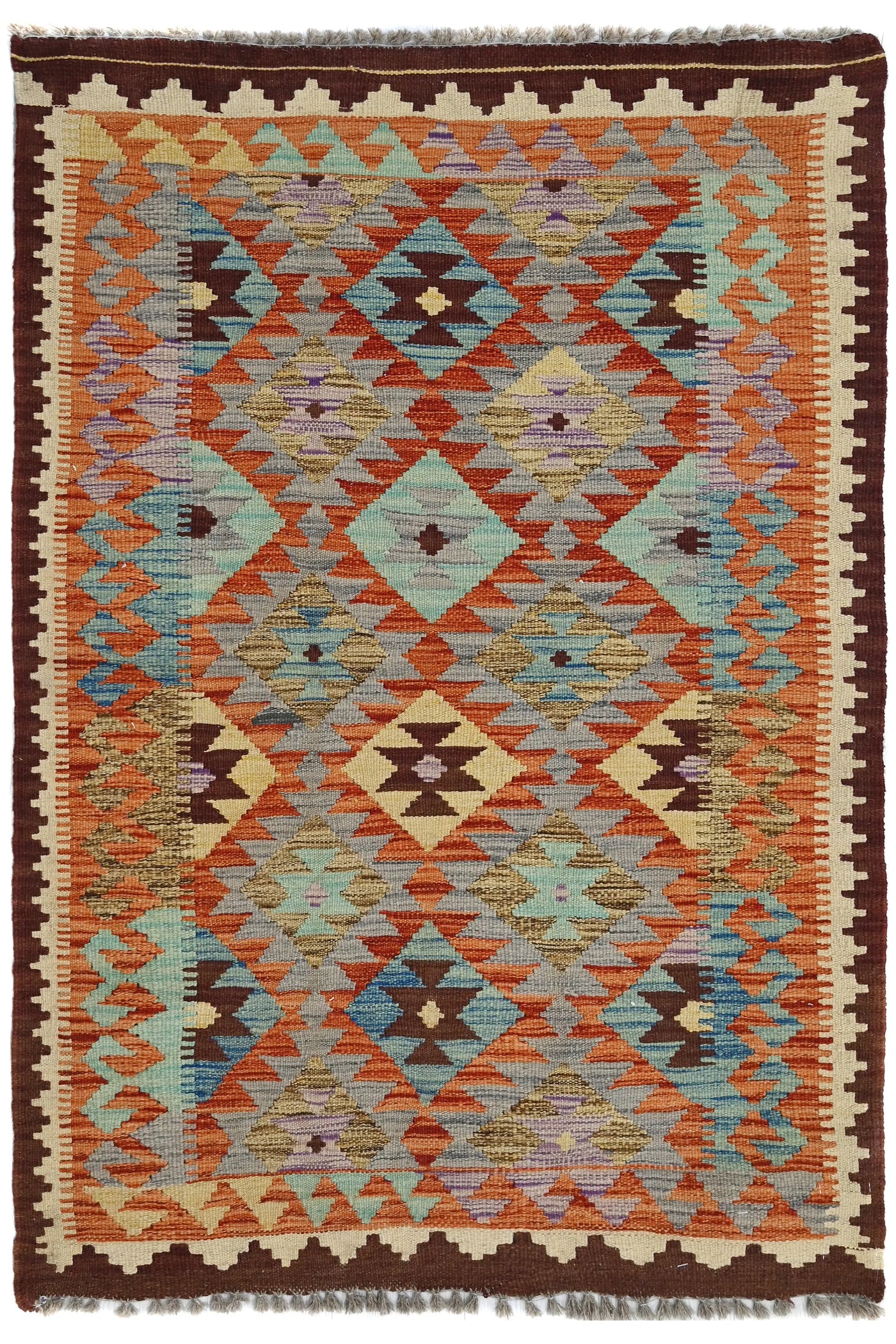 Hand-woven Afghan Kilim Rug, 102 x 150 cm