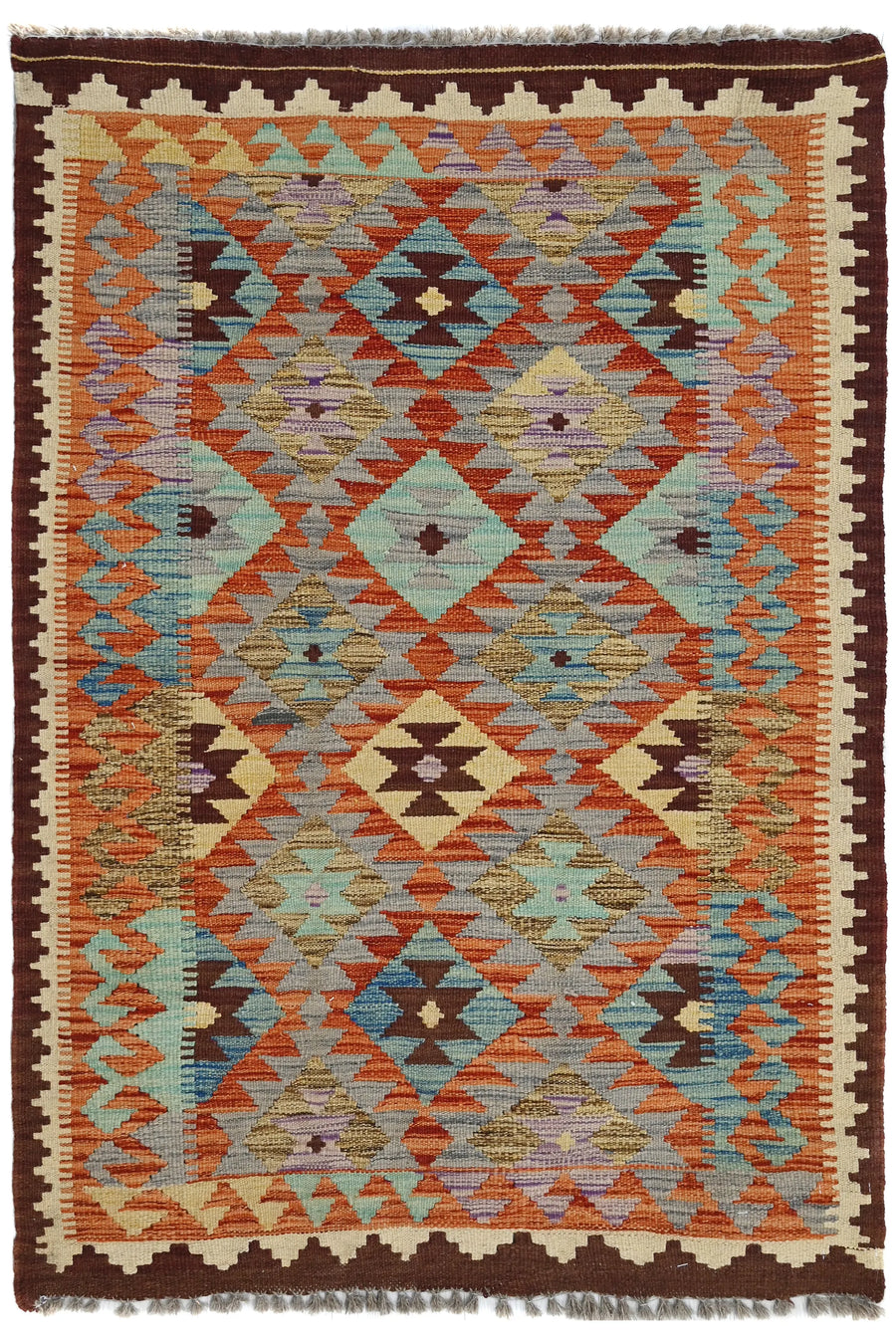 Hand-woven Afghan Kilim Rug, 102 x 150 cm