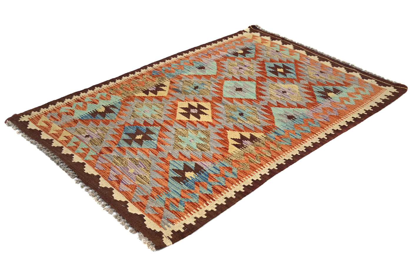 Hand-woven Afghan Kilim Rug, 102 x 150 cm