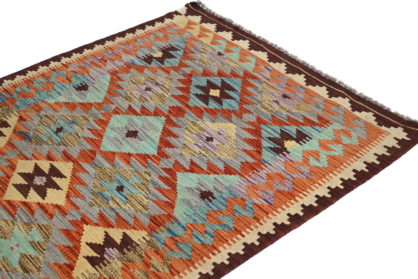 Hand-woven Afghan Kilim Rug, 102 x 150 cm