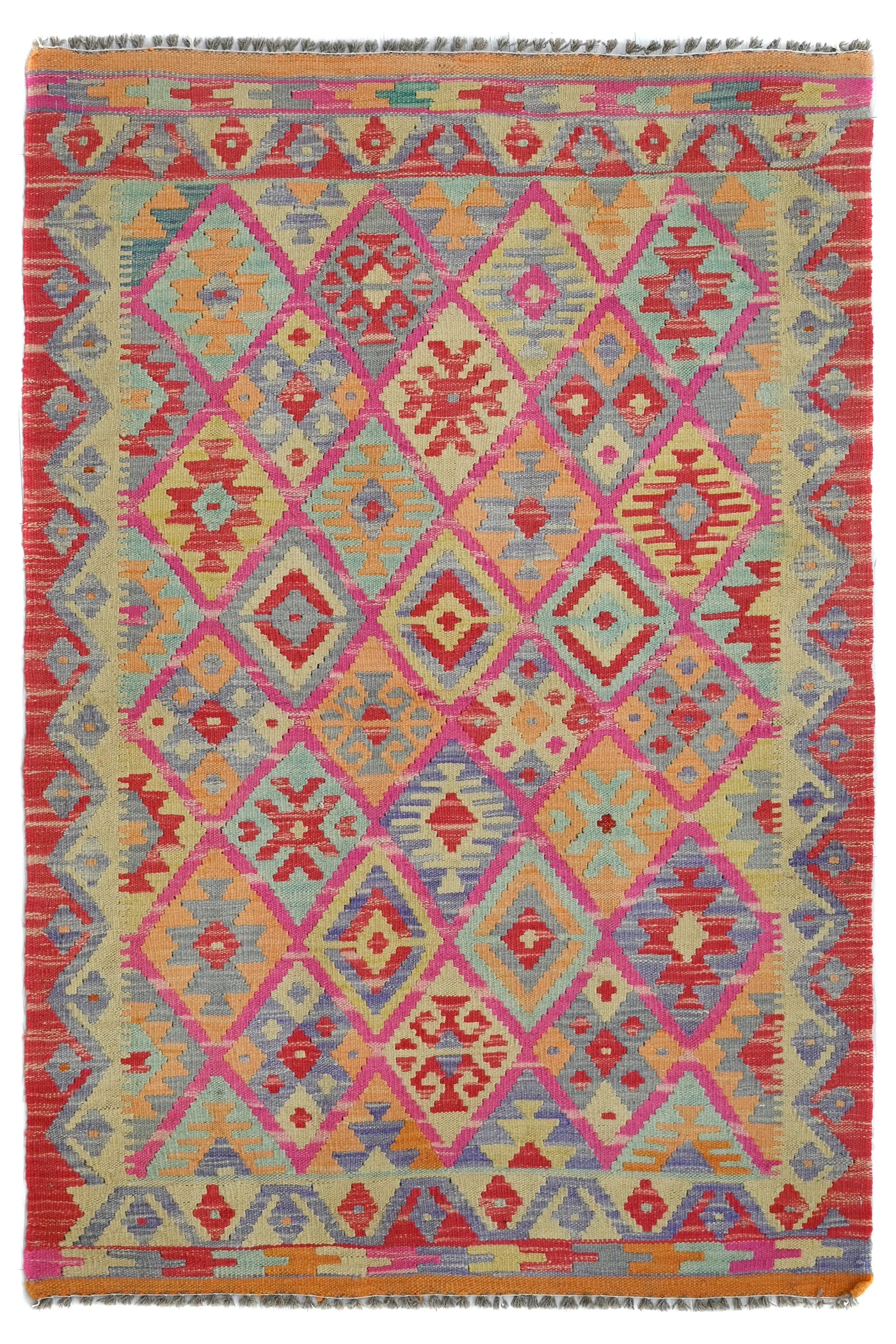 Kilim Afghan Rug – Fawn Mandala