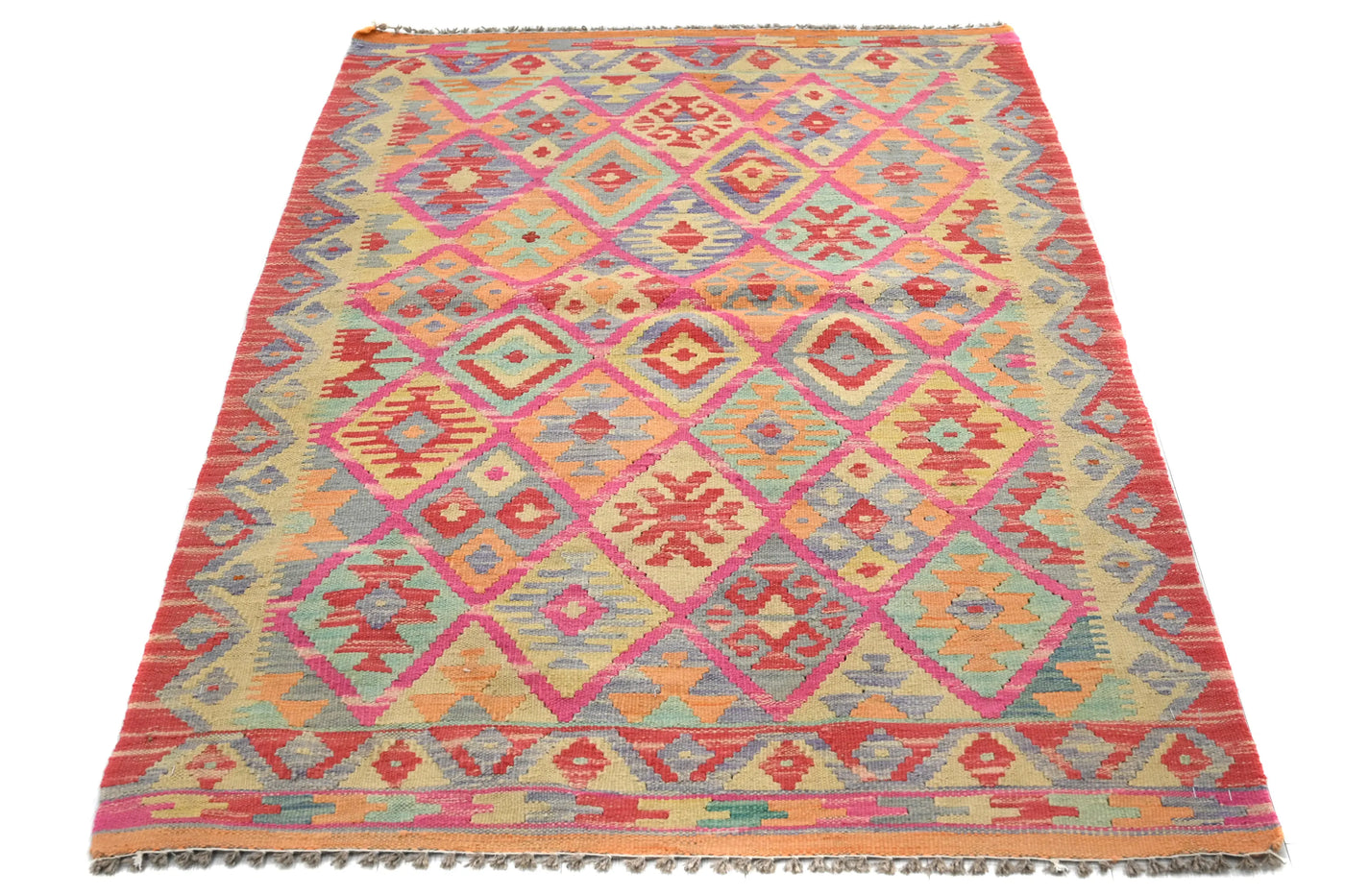 Kilim Afghan Rug – Fawn Mandala