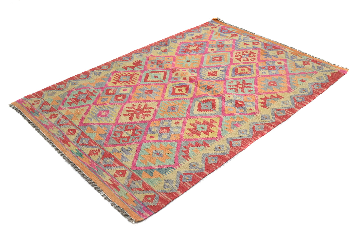 Kilim Afghan Rug – Fawn Mandala