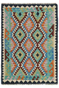 Hand-woven Afghan Kilim Rug, 102 x 148 cm