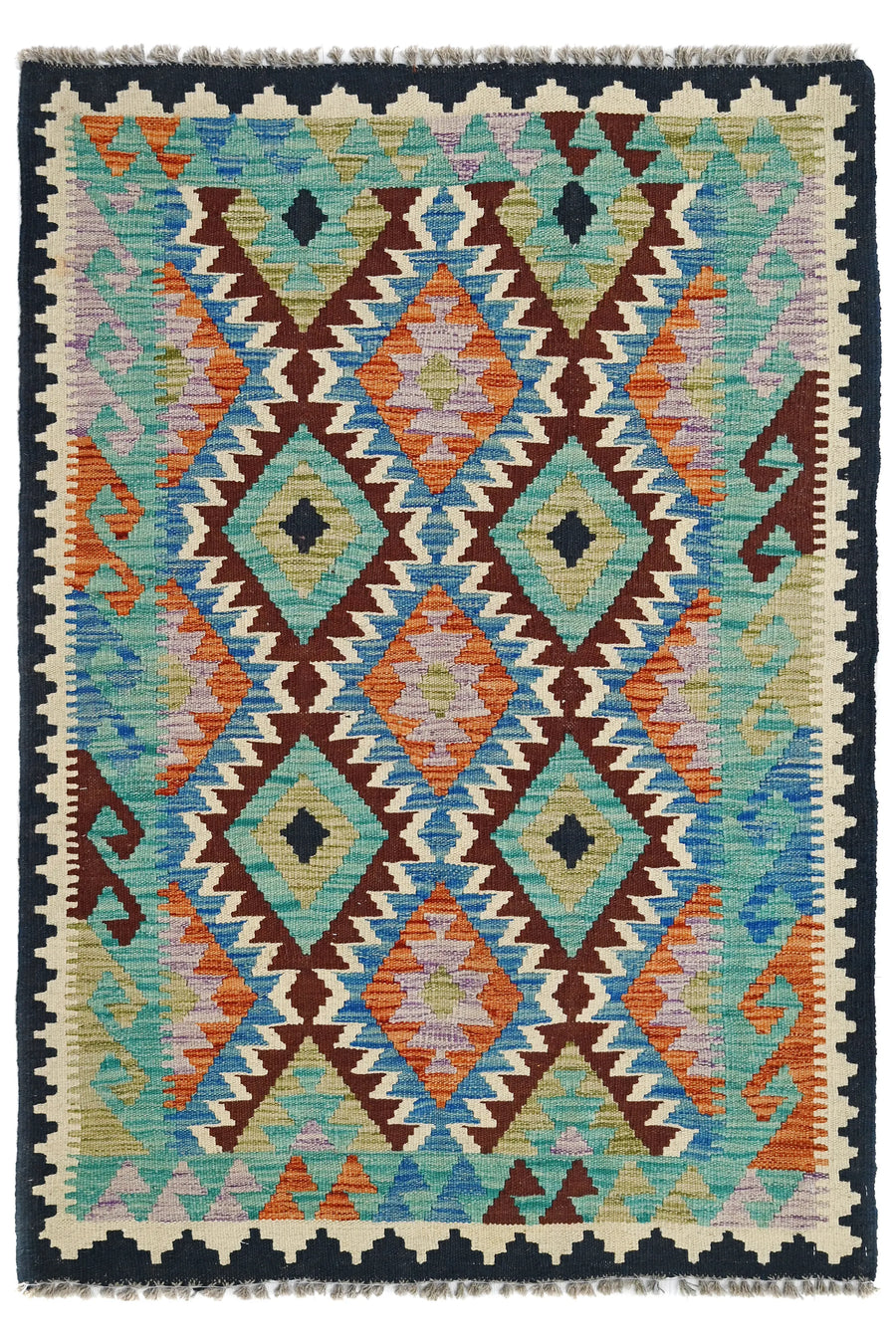 Hand-woven Afghan Kilim Rug, 102 x 148 cm