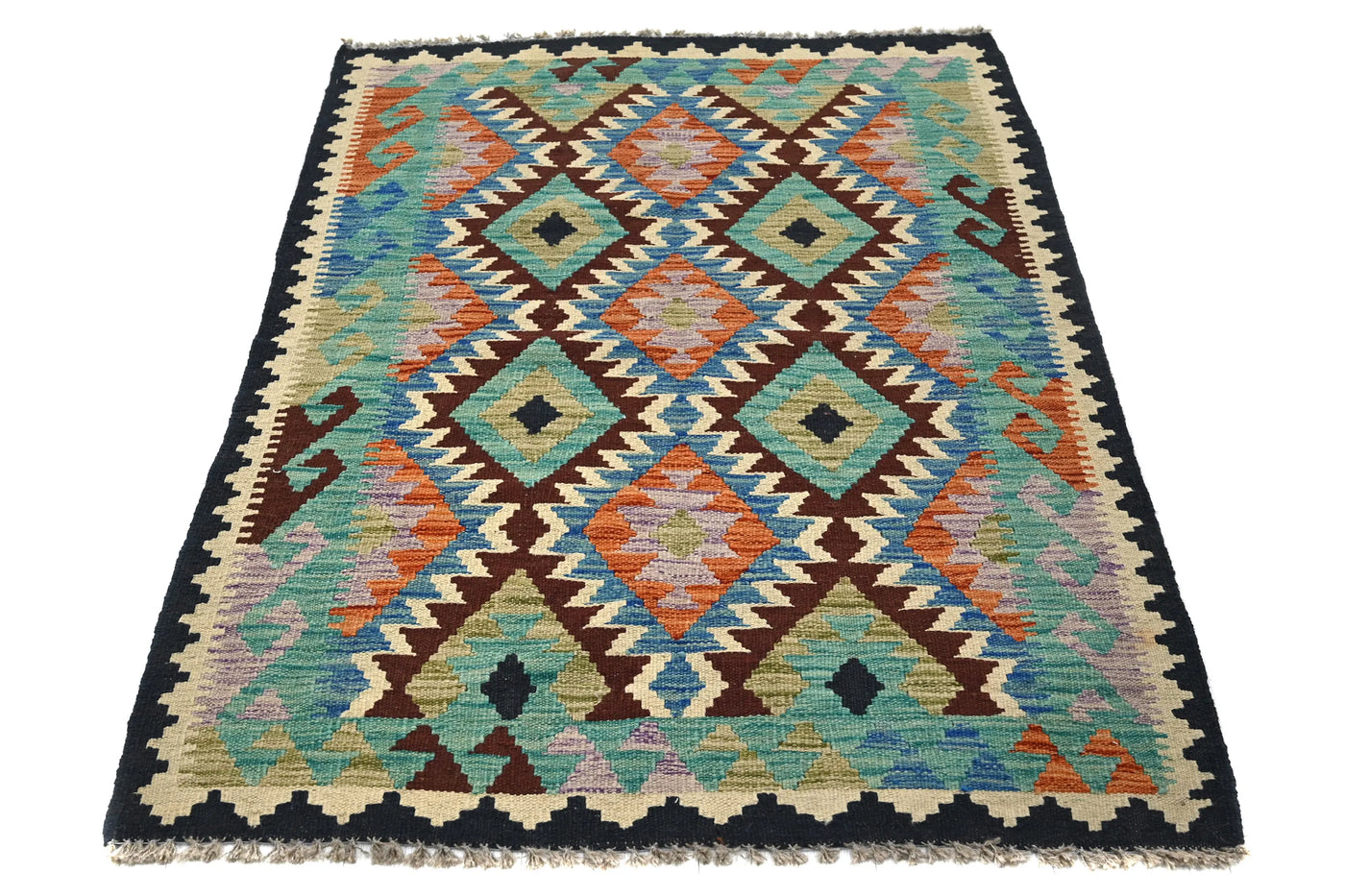 Kilim Afghan Rug – Ocean Crest