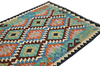 Hand-woven Afghan Kilim Rug, 102 x 148 cm