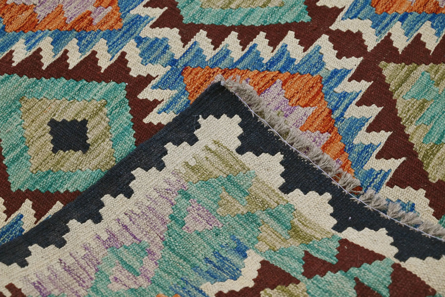 Hand-woven Afghan Kilim Rug, 102 x 148 cm