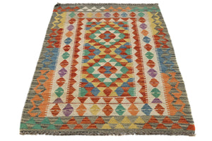 Hand-woven Afghan Kilim Rug, 87 x 127 cm