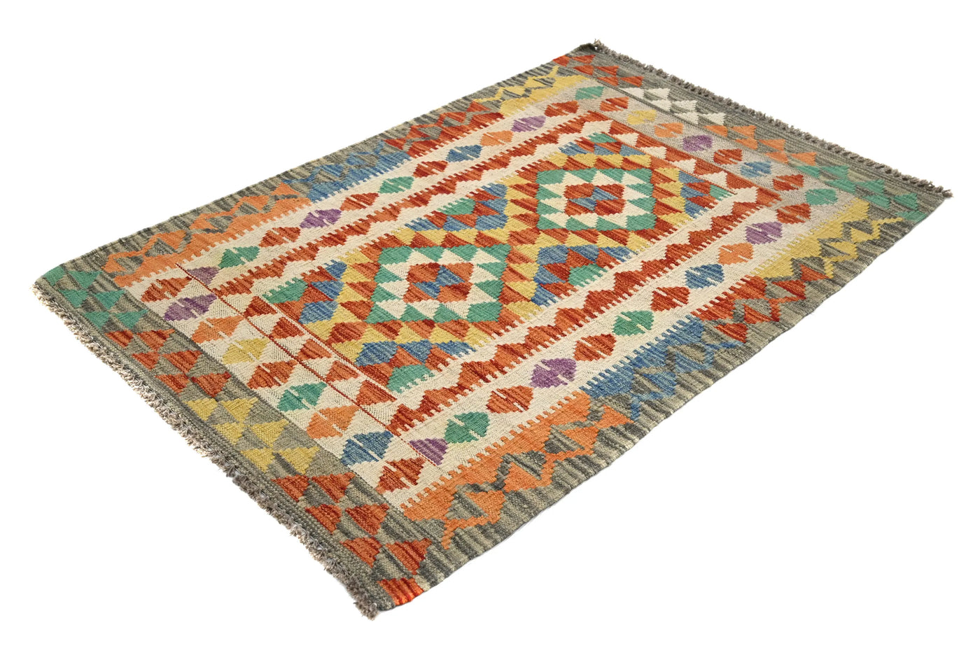 Kilim Afghan Rug – Lagoon Mandala