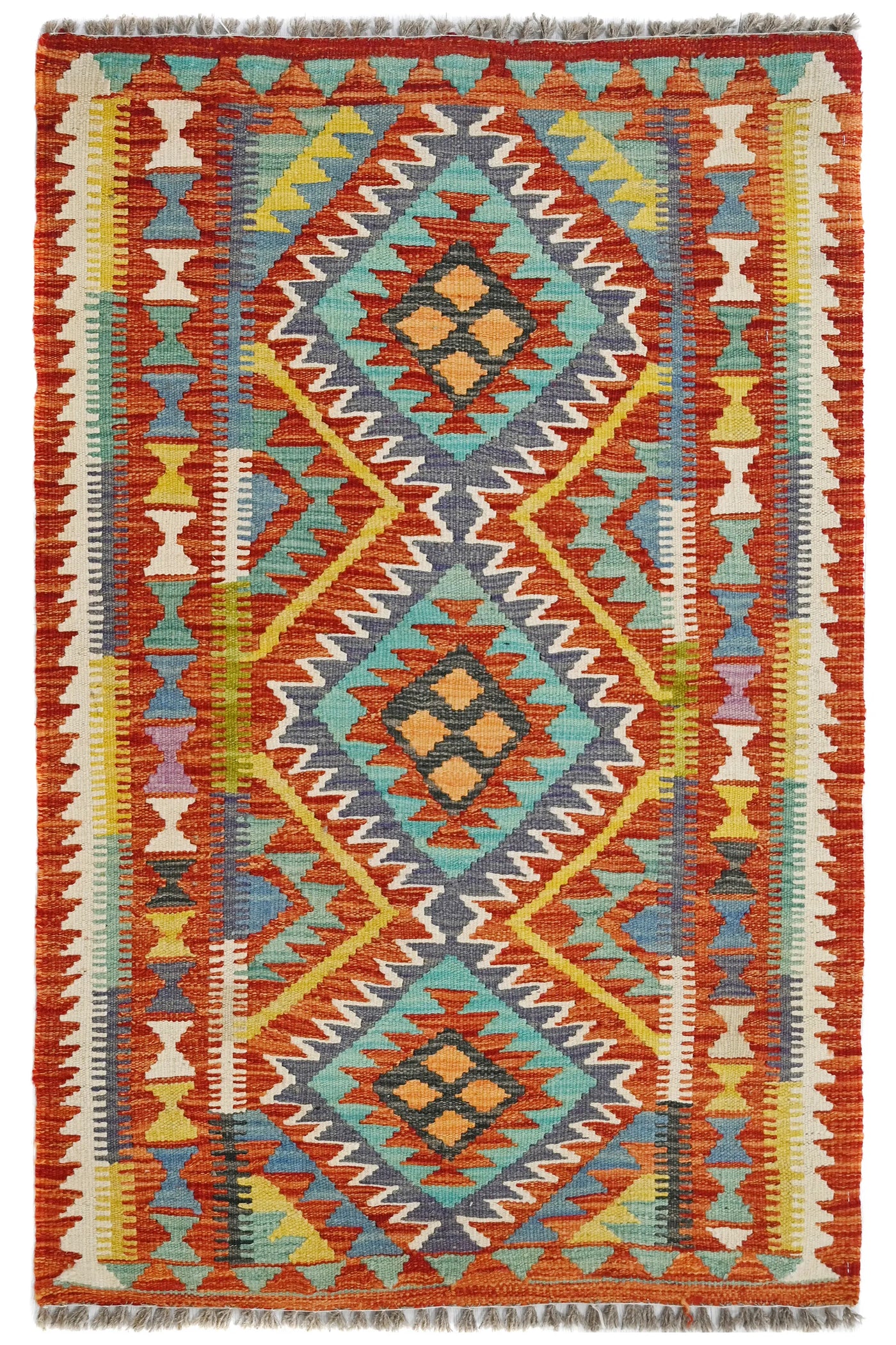Kilim Afghan Rug – Sky Prism