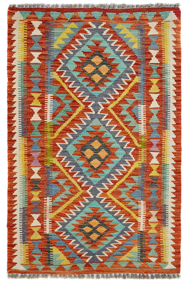 Hand-woven Afghan Kilim Rug, 87 x 137 cm