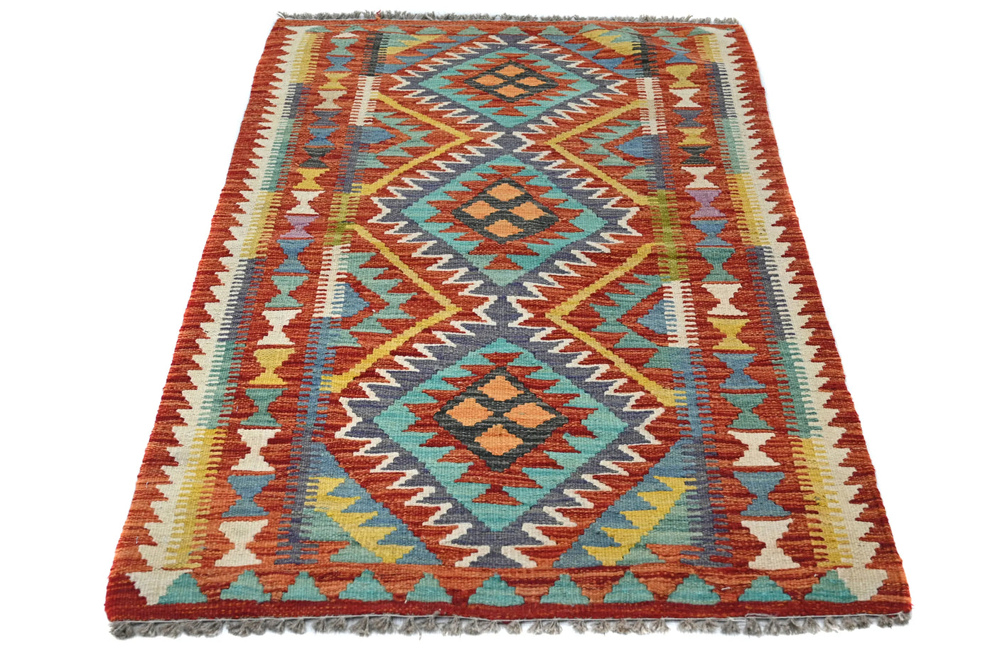 Kilim Afghan Rug – Sky Prism