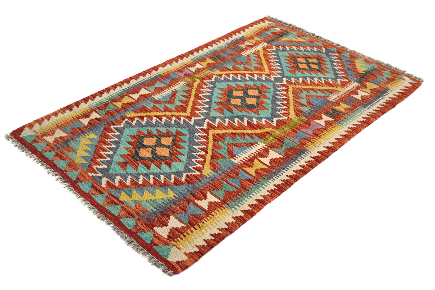 Kilim Afghan Rug – Sky Prism