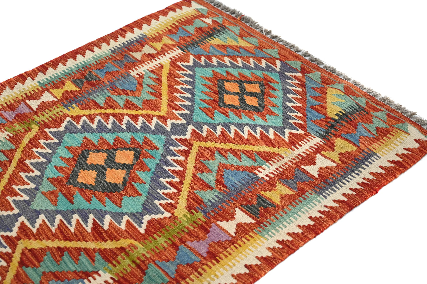 Kilim Afghan Rug – Sky Prism