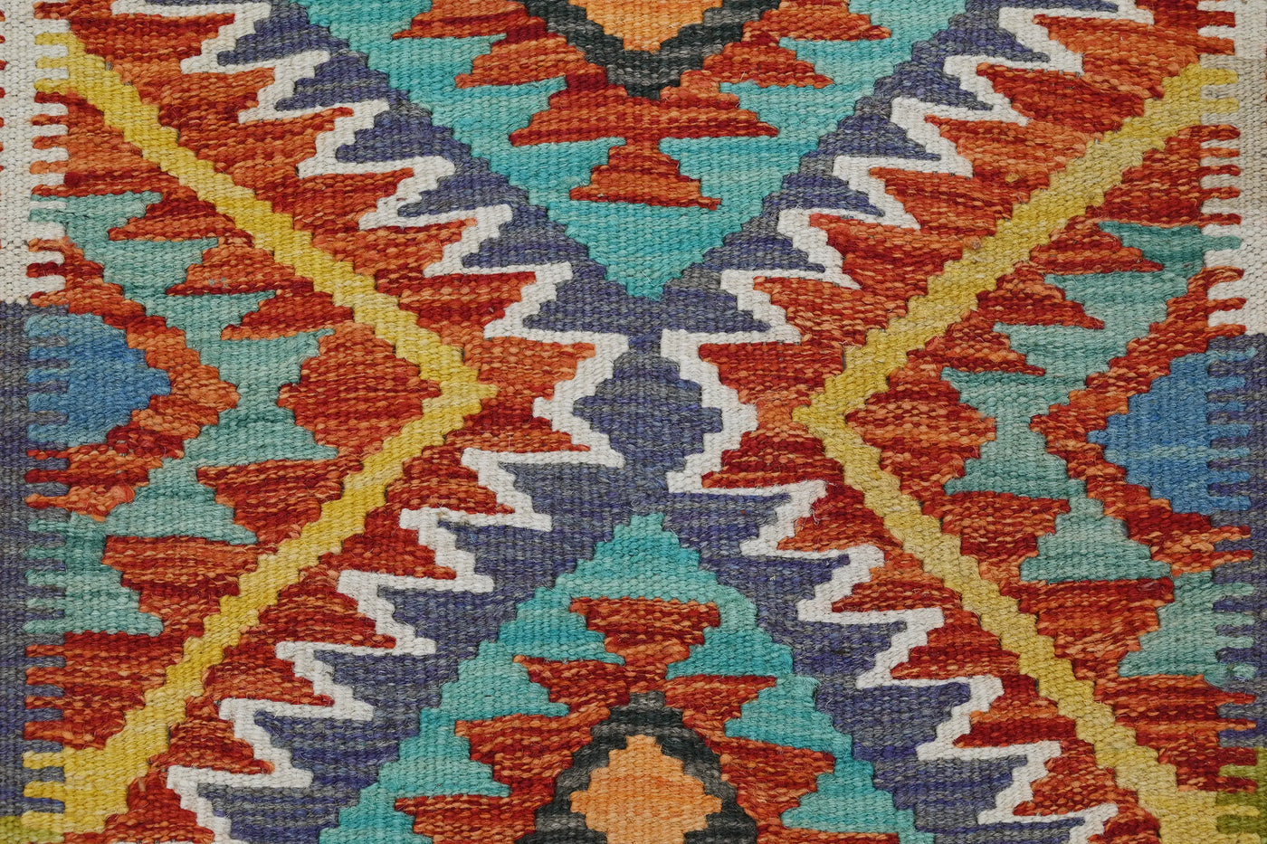 Kilim Afghan Rug – Sky Prism