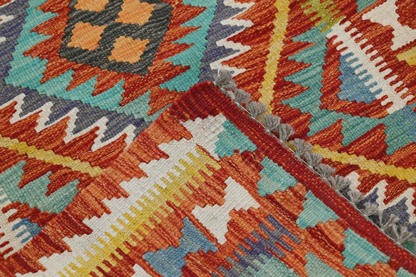 Kilim Afghan Rug – Sky Prism