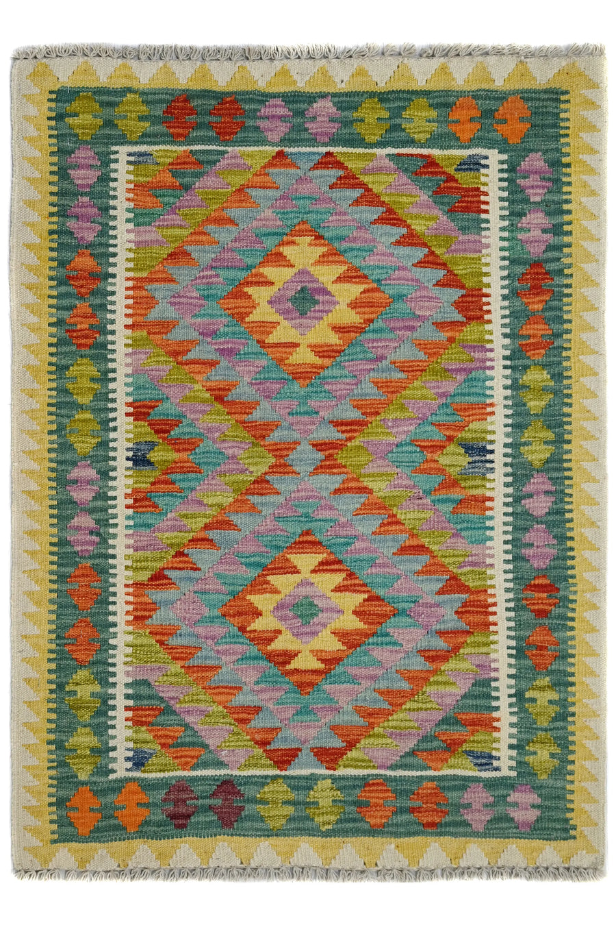 Hand-woven Afghan Kilim Rug, 84 x 117 cm