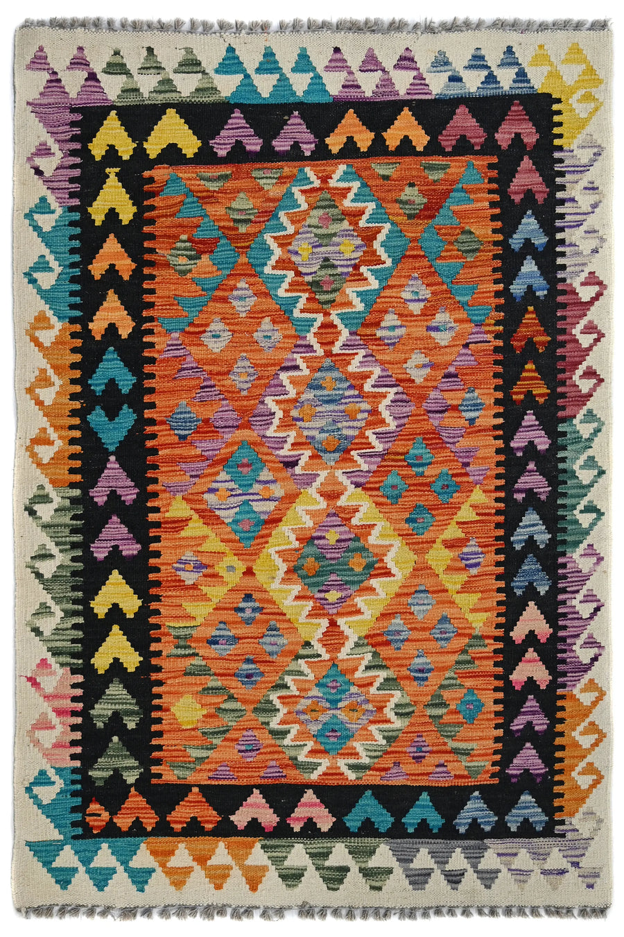 Hand-woven Afghan Kilim Rug, 102 x 152 cm